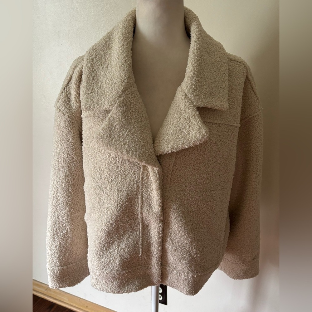 NWT Marine Layer Women’s Quebec Sherpa Jacket, Antique White, Size Large - Picture 7 of 13